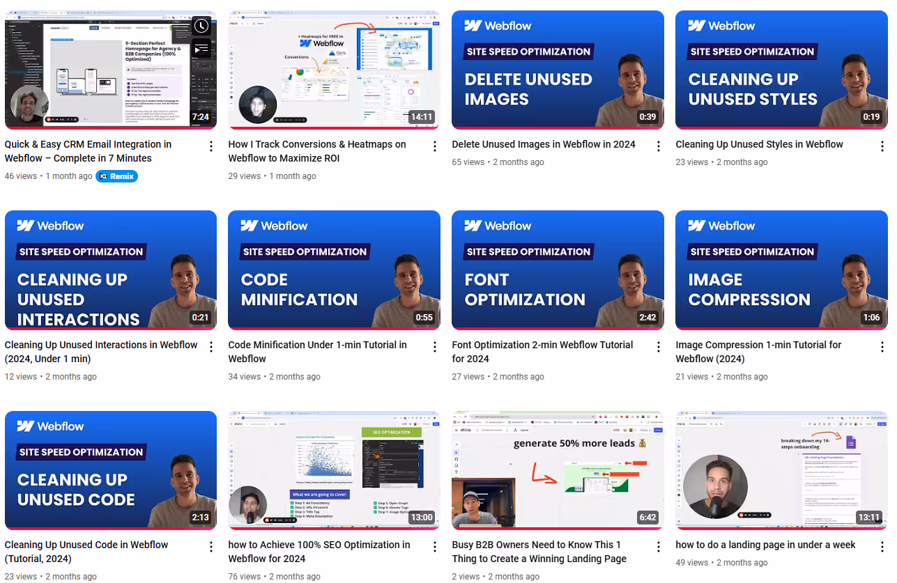 Videos on my Youtube channel about Landing Pages & CRO